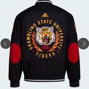 Adidas Grambling State University Tigers Letterman Jacket Black IU4742 Men’s 2XL